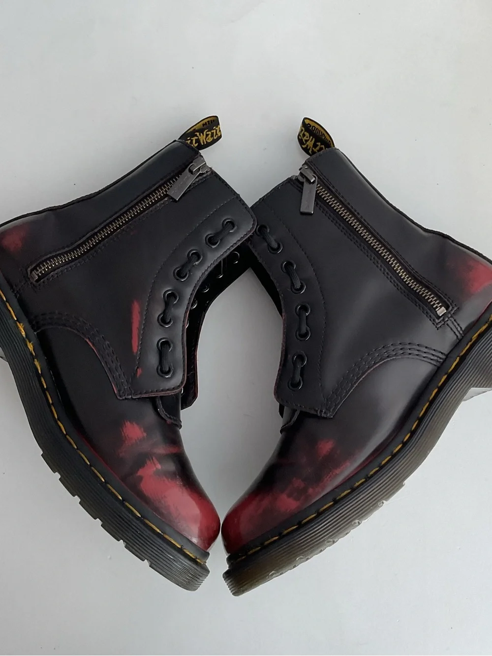 Dr Martens 1460 Pascal Front Zip Cherry Red Women’s Size 8 Rare VHTF